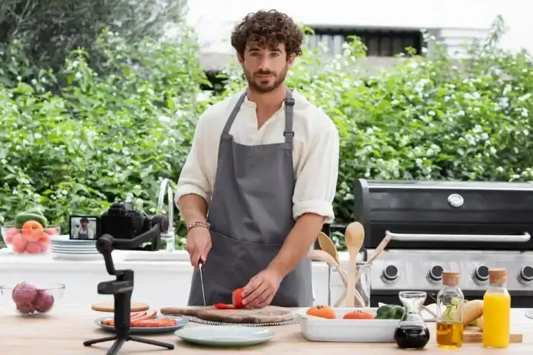 Live chef-led food station at a corporate event